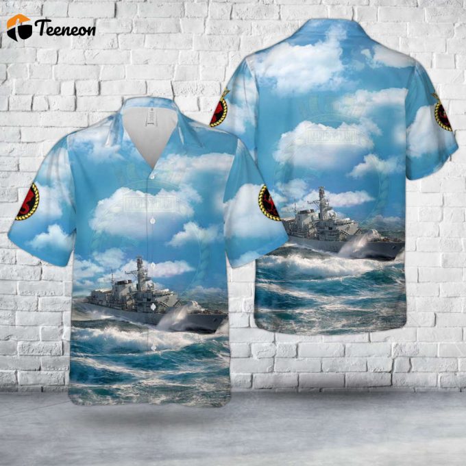 Royal Navy Hms Marlborough (F233) Type 23 Frigate Hawaiian Shirt Gift For Dad Father Days 1