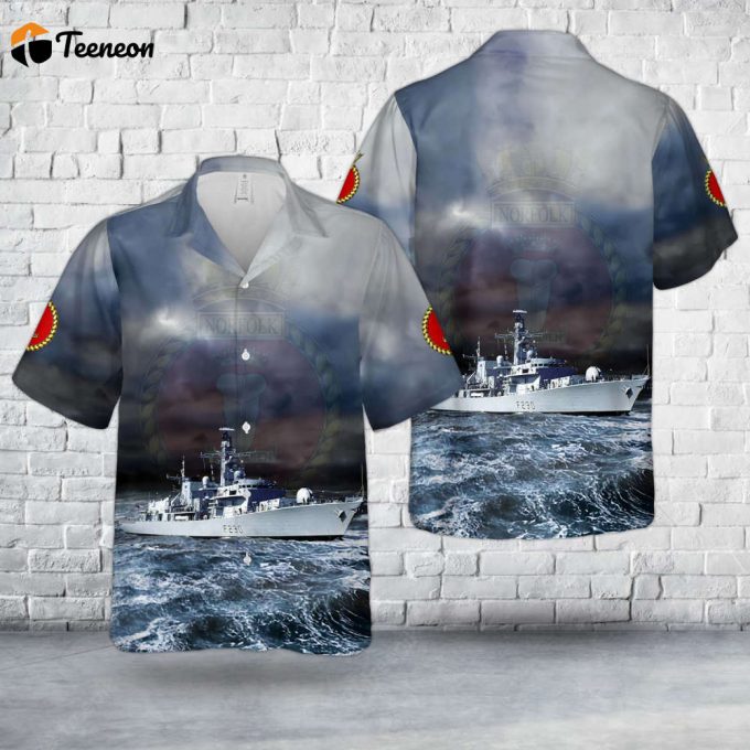 Royal Navy Hms Norfolk (F230) Type 23 Frigate Hawaiian Shirt Gift For Dad Father Days 1