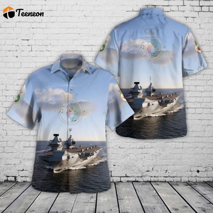 Royal Navy Hms Queen Elizabeth (R08) Hawaiian Shirt Gift For Dad Father Days 1