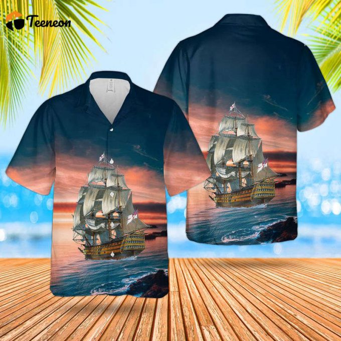 Royal Navy Rn Hms Victory Hawaiian Shirt Gift For Dad Father Days 1