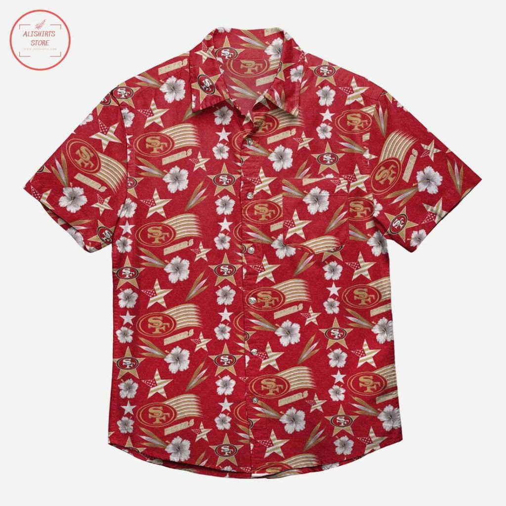 San Francisco 49Ers Americana Hawaiian Shirt 2