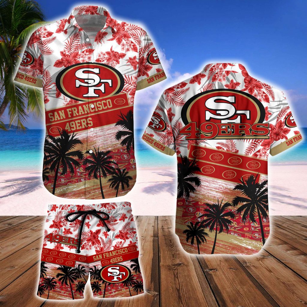 San Francisco 49Ers Hawaiian Shirt And Beach Short 8