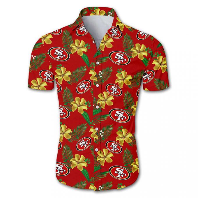San Francisco 49Ers Hawaiian Shirt Floral Button Up 1