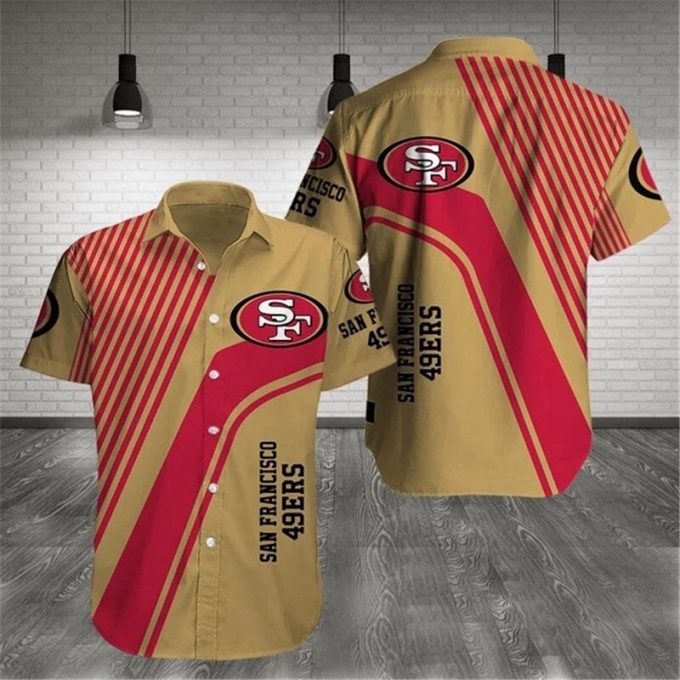 San Francisco 49Ers Hawaiian Shirts Pattern Stripe 1