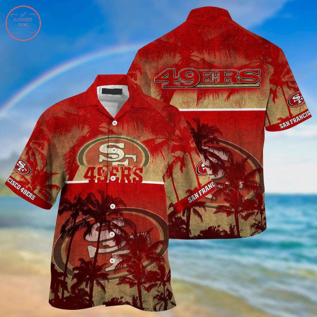 San Francisco 49Ers Palm Hawaiian Shirt 2