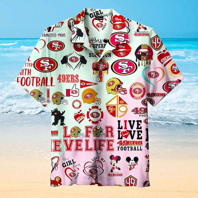 San Francisco 49Ers Print Stitching Hawaiian Shirt 1