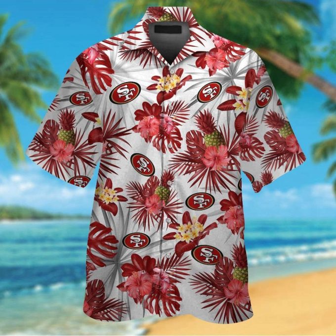 San Francisco 49Ers Short Sleeve Button Up Tropical Aloha Hawaiian Shirt Set For Men Women Gift For Fans 2