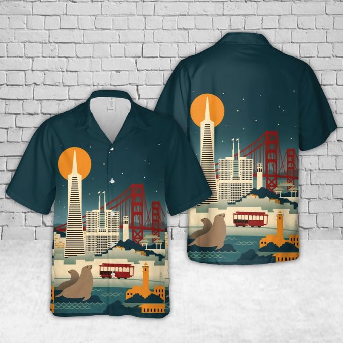 San Francisco, California, Skyline At Night Hawaiian Shirt Gifts 2024Gifts 2024 1