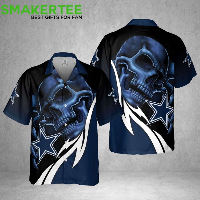 Skull Dallas Cowboys Hawaiian Shirt 2