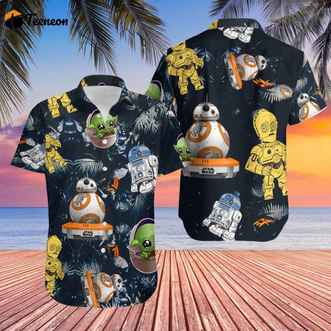 Star Wars Synthwave Hawaiian Shirt, Star War Shirt, Dadalorian Dad Shirt, Funny Star Wars Tee, Hawaiian Summer Gift 1