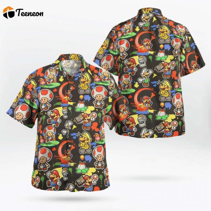 Super Mario Luigi Toad Hawaiian Shirt, Super Mario And Friends Button Down Shirt,Nintendo Super Mario Hawaii 1