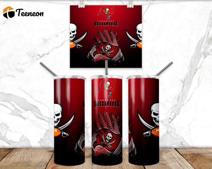 20Oz Tampa Bay Skinny Tumbler With American Football Design - Sublimation Wrap Template For Instant University 1
