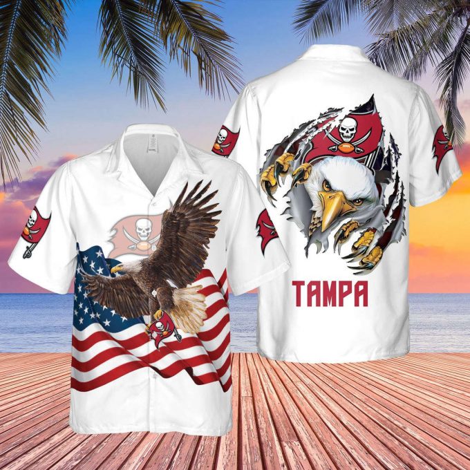 Tampa Bay Buccaneers Eagle Hawaiian Shirt - American Flag Design 1