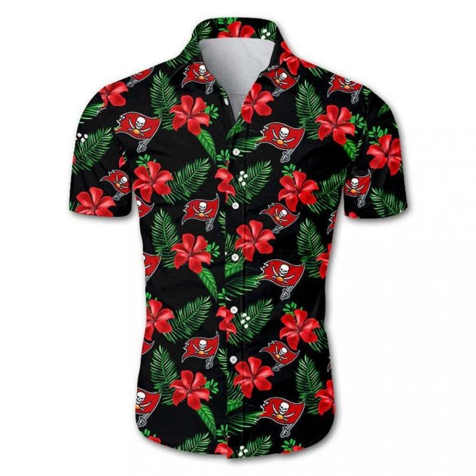 Tampa Bay Buccaneers Hawaiian Shirt Floral Button Up Hawaiian Shirt 1