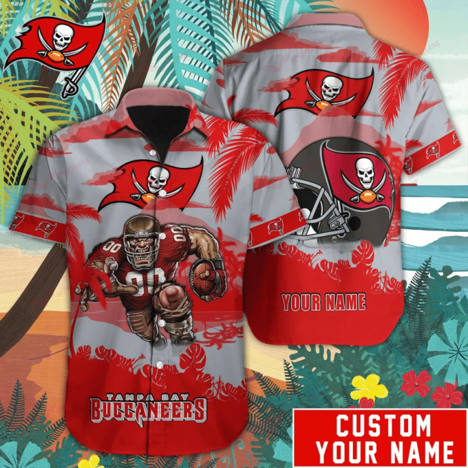 Tampa Bay Buccaneers Hawaiian Shirt Mascot Customize Your Name 1