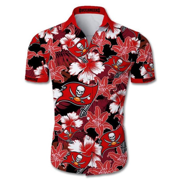 Tampa Bay Buccaneers Hawaiian Shirt Tropical Flower 1