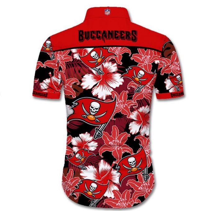 Tampa Bay Buccaneers Hawaiian Shirt Tropical Flower Short Sleeve 2