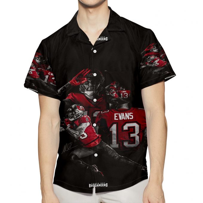 Tampa Bay Buccaneers Mike Evans1 3D All Over Print Summer Beach Hawaiian Shirt With Pocket 1