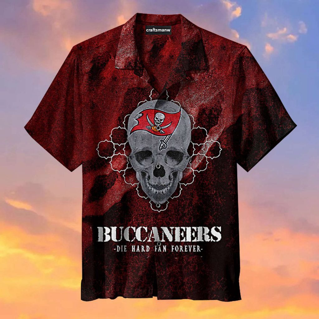 Tampa Bay Buccaneers-Skull Red Hawaiian Shirt 2