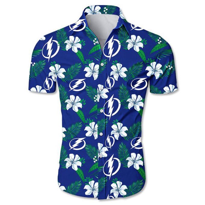 Tampa Bay Lightning Hawaiian Shirt Floral Button Up 1