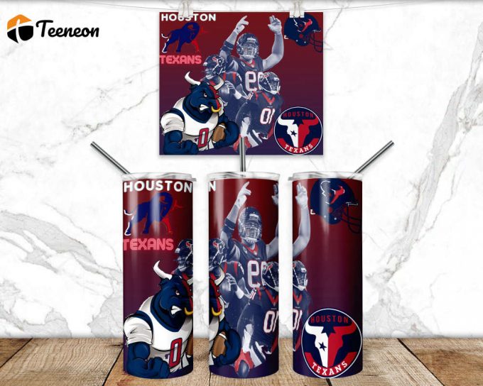 Texans Football Tumbler Wrap Png 3D Tumbler Design Skinny Sublimation Tumbler 1