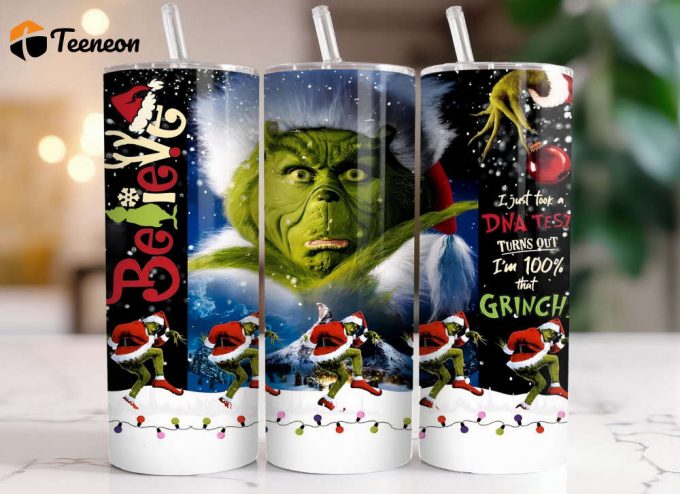 The Grinch- Dna Test I'M 100% That Grinch 20 Oz Tumbler, Tumbler For Cold Drink 1