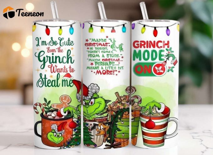 The Grinch- I’M So Cute Even The Grinch Wants To Steal Me 20 Oz Tumbler, Tumbler For Cold Drink