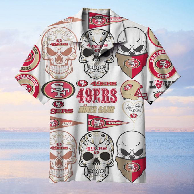 The San Francisco 49Ers Skull Print Unisex Hawaiian Shirt 1