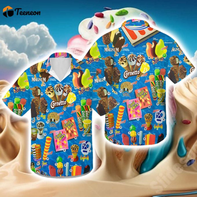 Those Old Ice Creams Unisex Hawaiian Shirt, Ice Cream Shirt, Ice Cream Beach, Hawaiian Beach Shirt, Hawaiian Shirt Summer 1