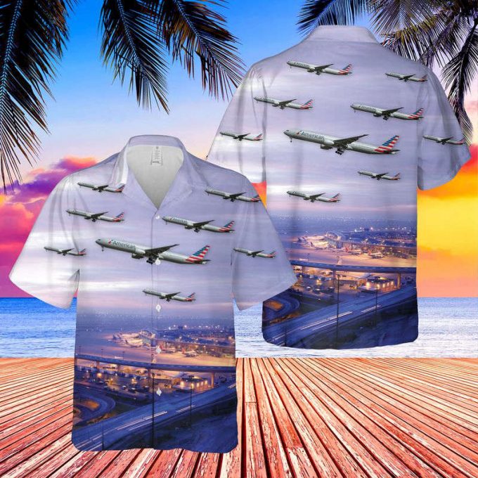 Gifts 2024Gifts 2024 American Airlines Boeing 777-300Er At Dallas/Fort Worth International Airport Hawaiian Shirt For Men Women 1