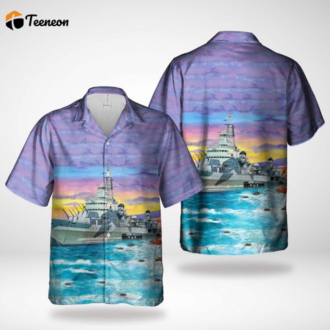 United Kingdom, Royal Navy, Hms Belfast Hawaiian Shirt Gift For Dad Father Days 1