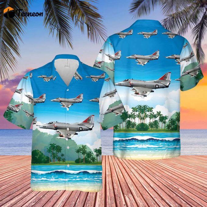 Us Navy A-4E Skyhawk Of Va-164 Hawaiian Shirt Gift For Dad Father Days 1