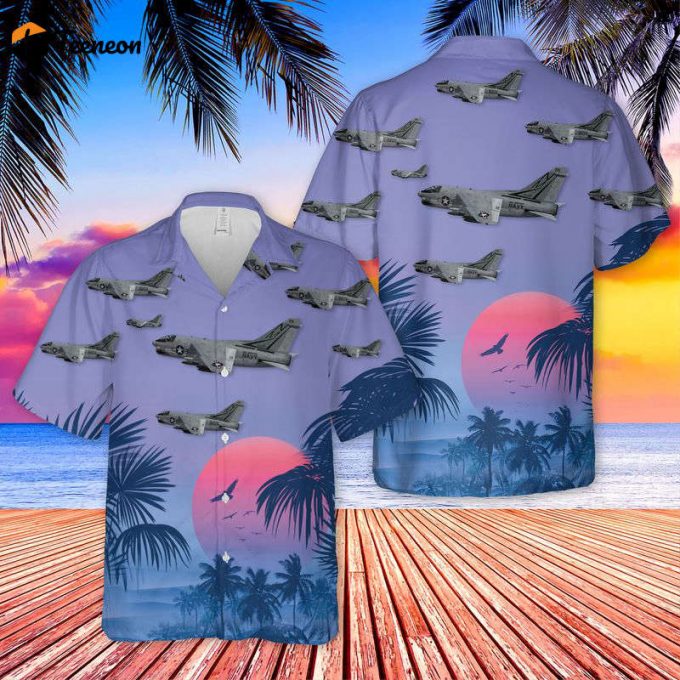 Us Navy A7B Corsair Ii Of Va-155 &Amp;Quot;Sliver Foxes&Amp;Quot; Hawaiian Shirt Gift For Dad Father Days 1