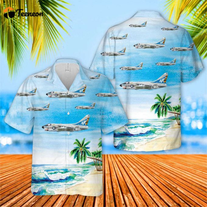 Us Navy A7E Corsair Ii Of Va-97 Hawaiian Shirt Gift For Dad Father Days 1