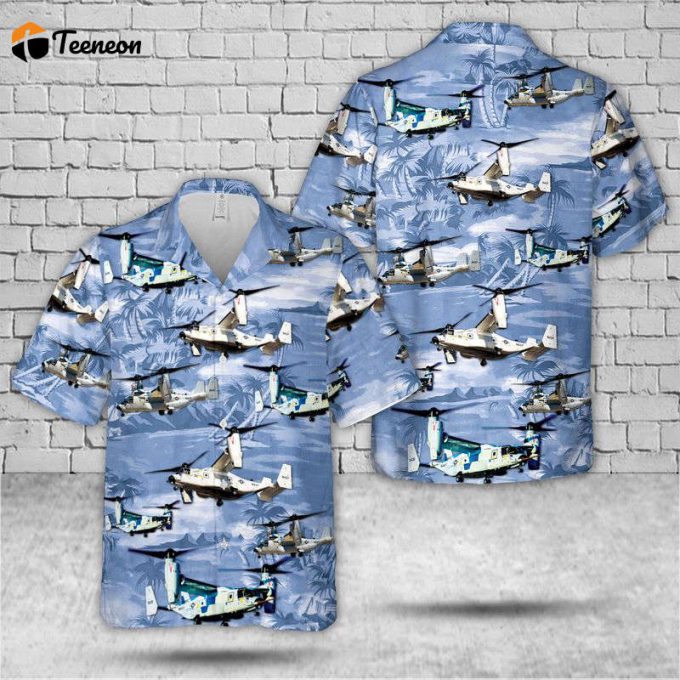 Us Navy Bell Boeing Cmv-22B Osprey Hawaiian Shirt Gift For Dad Father Days 1