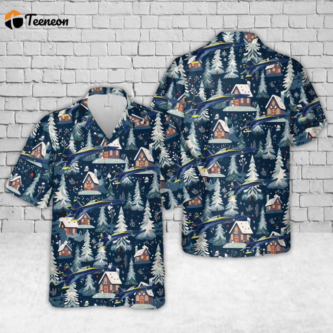 Us Navy Blue Angels #6 F/A-18E Christmas Hawaiian Shirt Gift For Dad Father Days 1