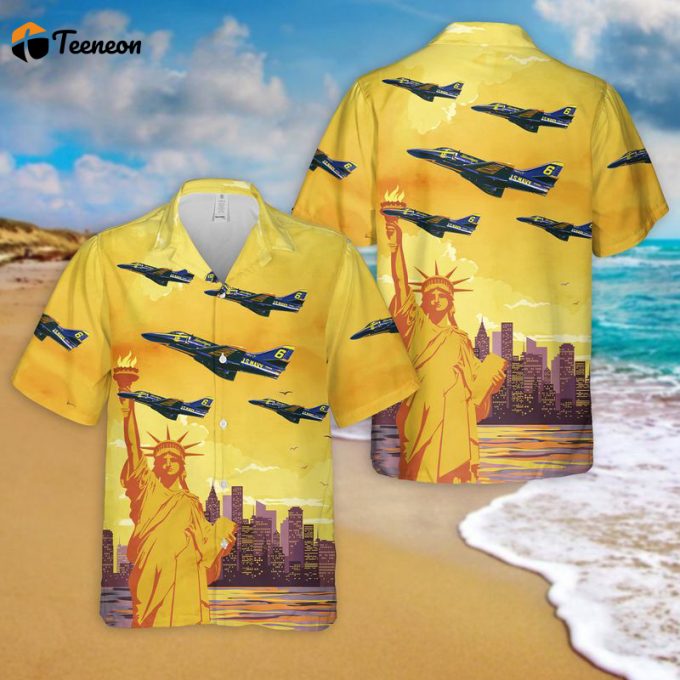 Us Navy Blue Angels Douglas A-4F Skyhawks Hawaiian Shirt Gift For Dad Father Days 1