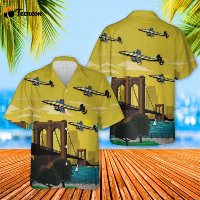 Us Navy Blue Angels Lockheed C-121 Hawaiian Shirt Gift For Dad Father Days 1