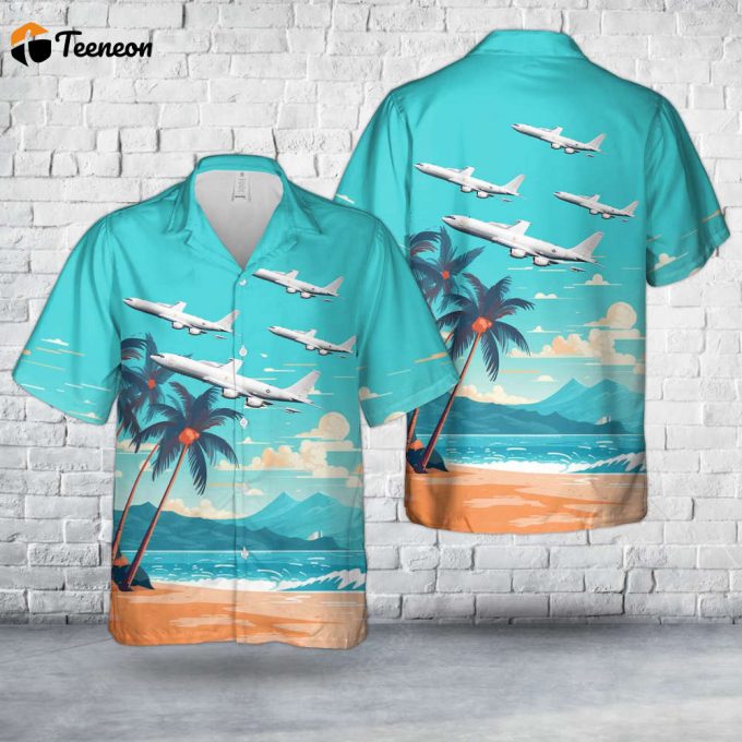 Us Navy Boeing E-6B Mercury (707-300) Hawaiian Shirt Gift For Dad Father Days 1