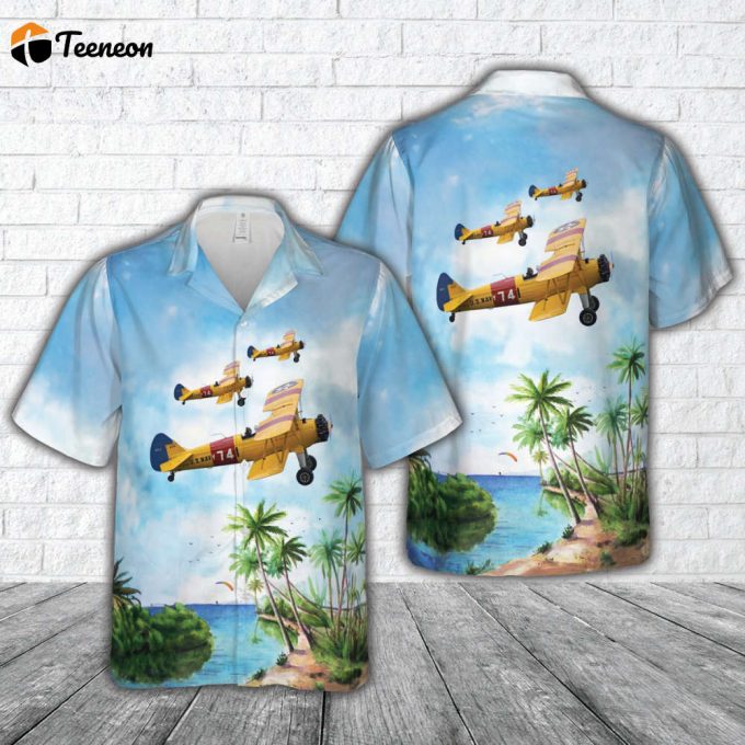 Us Navy Boeing-Stearman E75 Kaydet 4273 741 (F-Azjr) Hawaiian Shirt Gift For Dad Father Days 1