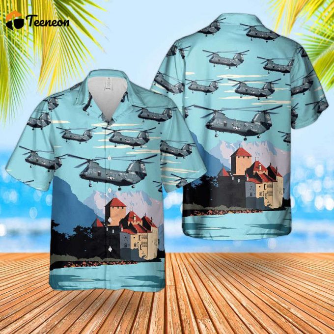 Us Navy Boeing Vertol Ch-46 Sea Knight Hawaiian Shirt Gift For Dad Father Days 1