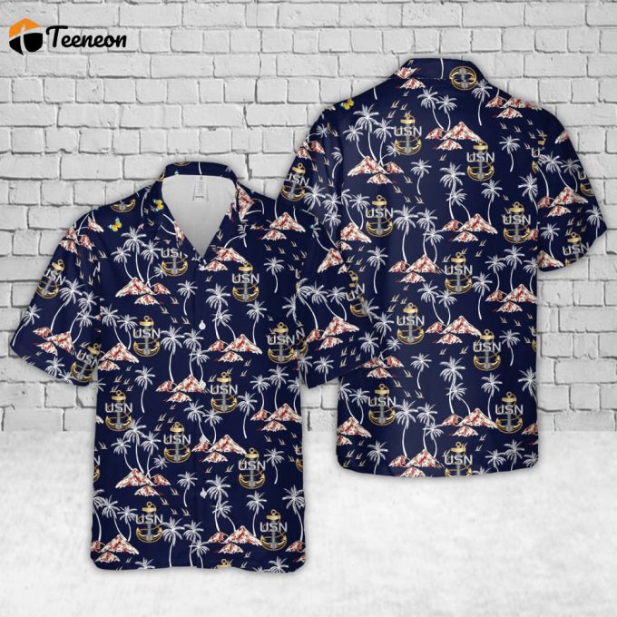 Us Navy Chief Petty Officer Backbone Anchor Hawaiian Shirt Gift For Dad Father Days 1