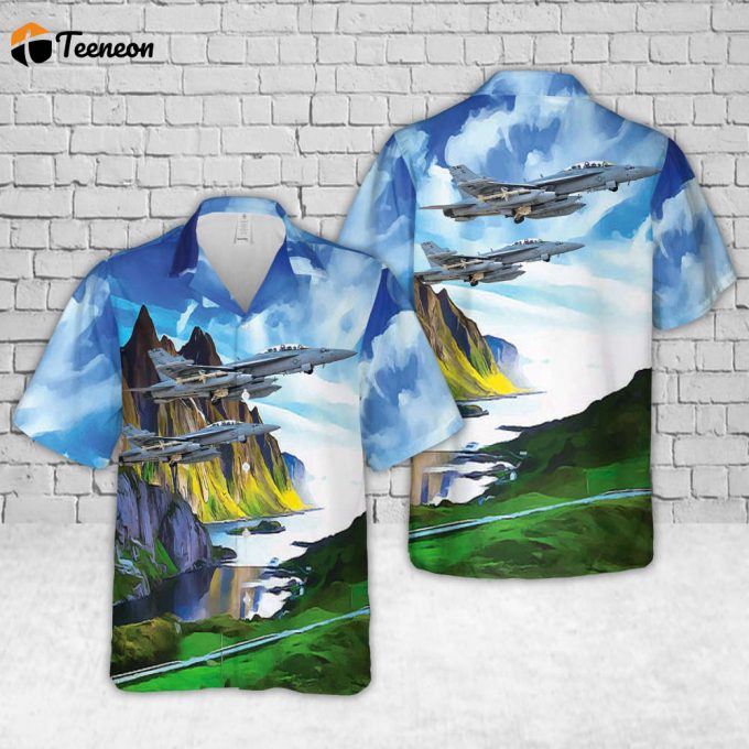 Us Navy Ea-18G Growler (Vaq-132) During Exercise Red Flag 21-1 Hawaiian Shirt Gift For Dad Father Days 1