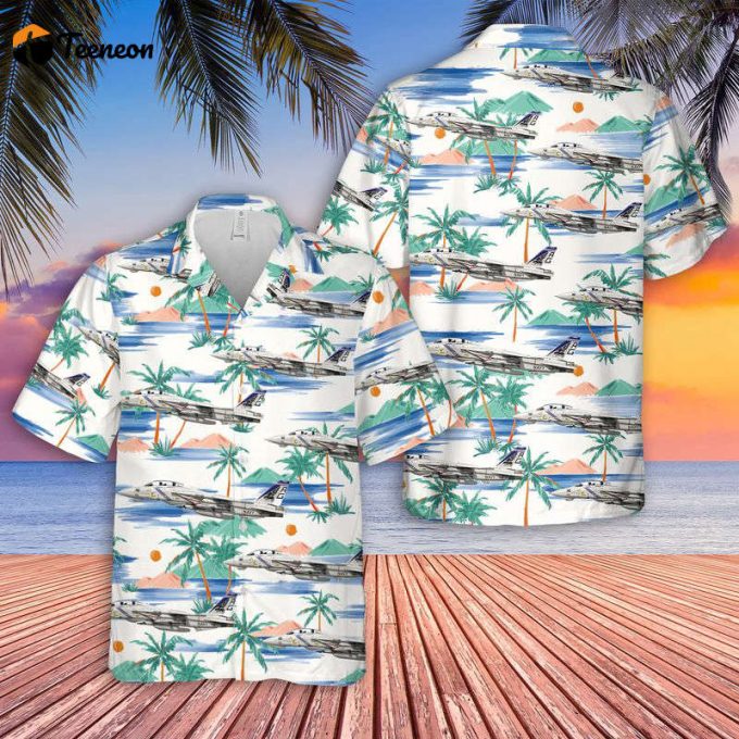 Us Navy F-14B Tomcat Of Vfa-143 &Amp;Quot;Pukin Dogs&Amp;Quot; Hawaiian Shirt Gift For Dad Father Days 1