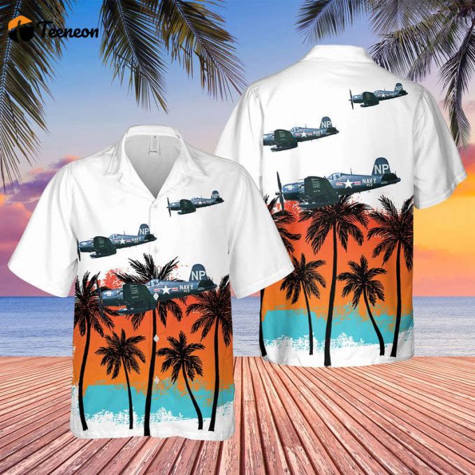 Us Navy F4U-5Nl Corsair Hawaiian Shirt Gift For Dad Father Days 1