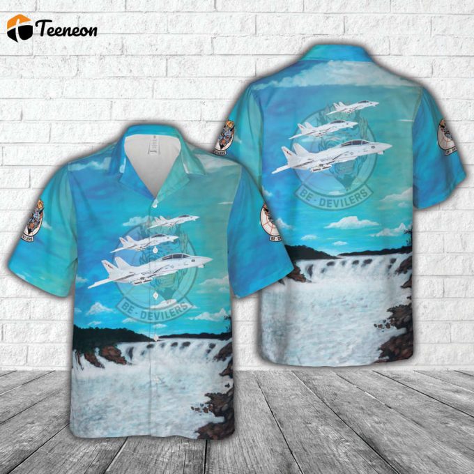 Us Navy Grumman F-14A Tomcat Of Vf-74 Be-Devilers Hawaiian Shirt Gift For Dad Father Days