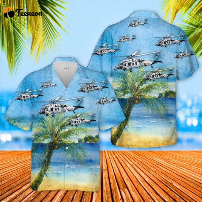 Us Navy Helicopter Sea Combat Squadron 6 (Helseacombatron 6) Hsc-6 Screamin' Indians Hawaiian Shirt Gift For Dad Father Days 1