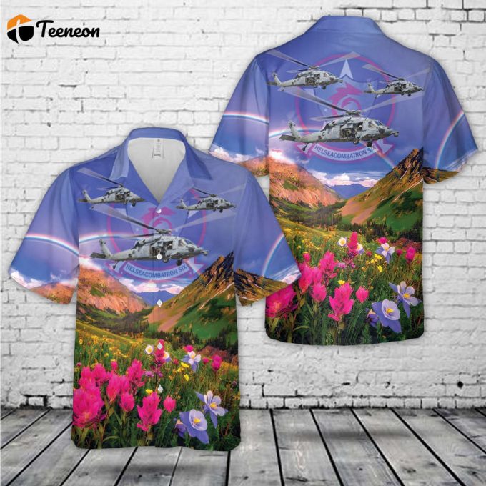 Us Navy Helicopter Sea Combat Squadron Six (Hsc-6) Mh-60S Seahawk Hawaiian Shirt Gift For Dad Father Days 1