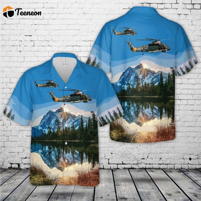 Us Navy Kaman Sh-2F Seasprite Of Hsl-33 Seasnakes Hawaiian Shirt Gift For Dad Father Days 1