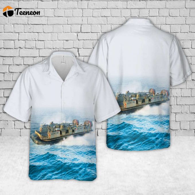 Us Navy Landing Craft Air Cushion Lcac-30 Hawaiian Shirt Gift For Dad Father Days 1